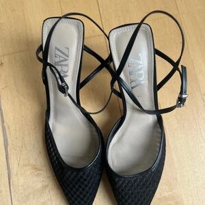 Zara Elegant Black Strappy Heels